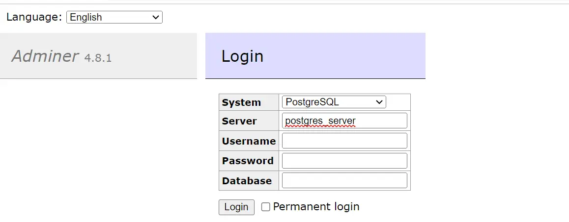 Run Adminer with Docker Compose for MySQL and Postgres Container