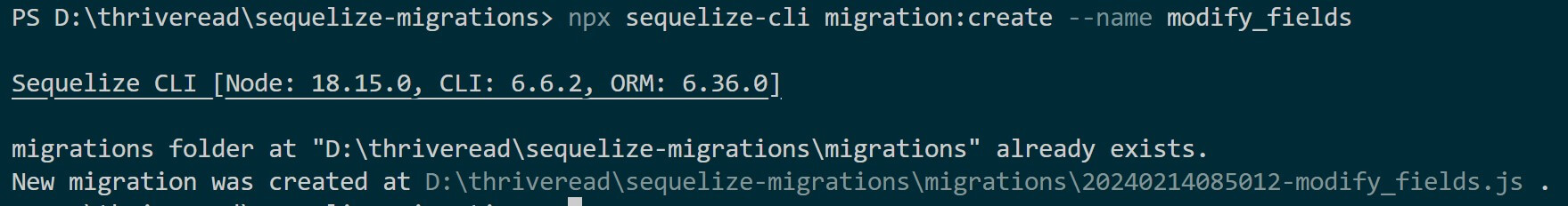 Create|Add New Fields to Existing Sequelize Migration Model