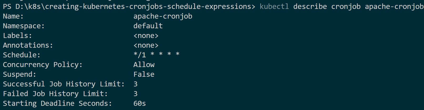 Creating Kubernetes k8s Cronjob Schedule Expression Example