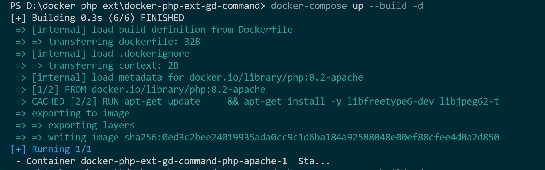 How to use GD docker php ext install and configure GD CMD