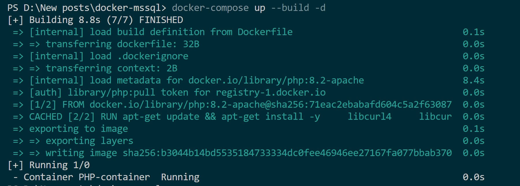 How to use docker php ext install cURL Command