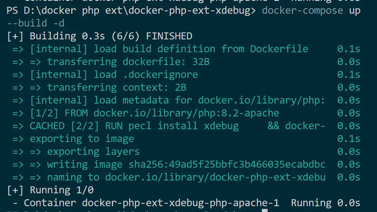 Installing and Enabling Xdebug in Docker PHP Using php ext
