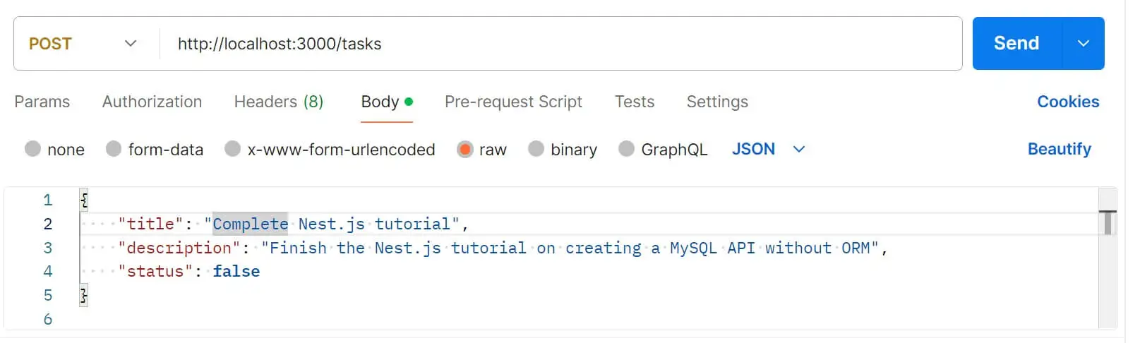 Create Nest.js MySQL CRUD API Without ORM