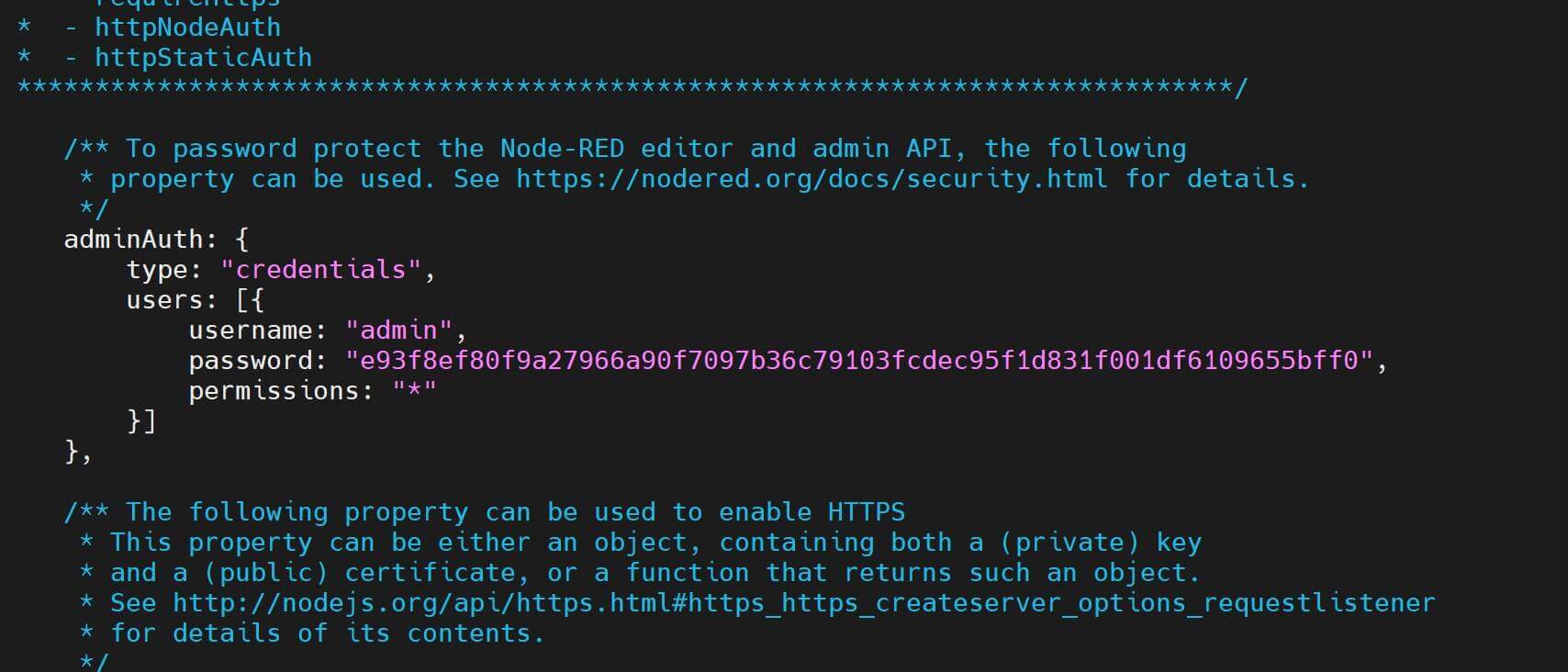 Secure Node-RED HTTPS with Authentication