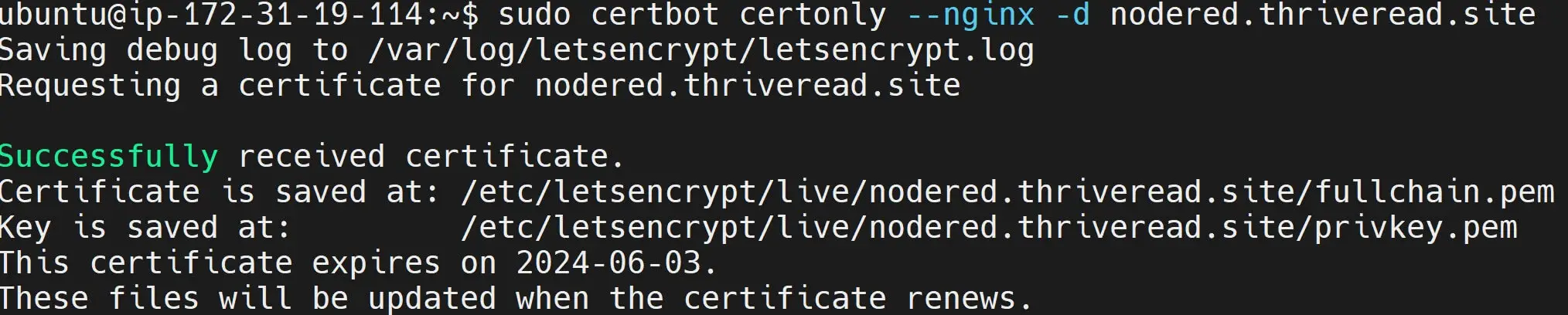 Using Certbot Let’s Encrypt SSL HTTPS Certificate with Node-RED