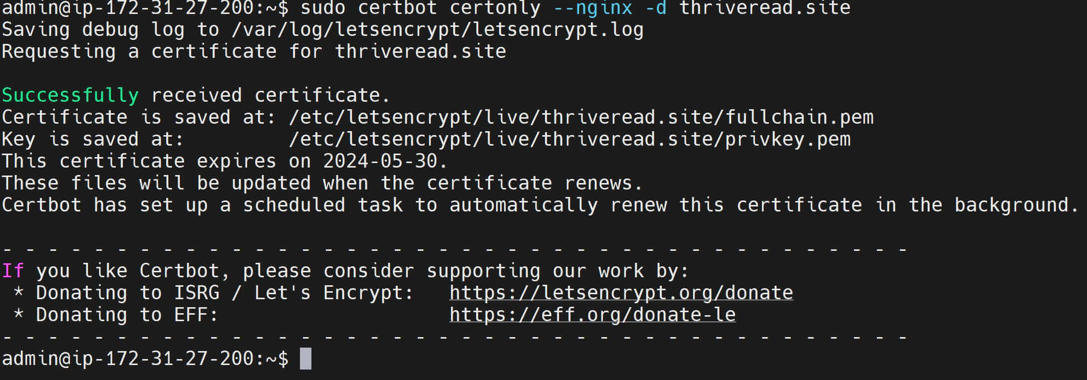 Accessing with HTTPS SSL Cert On Debian