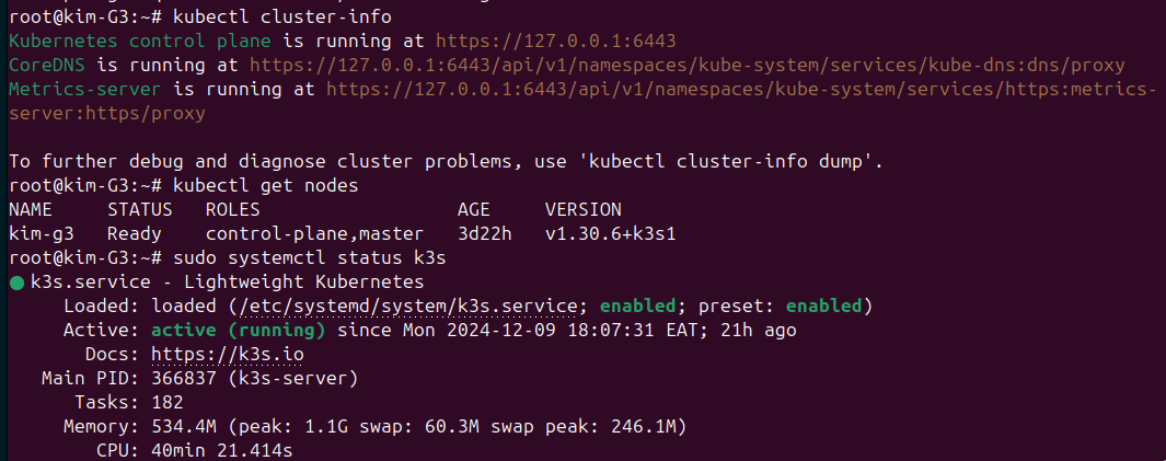 K3s installed on Ubuntu