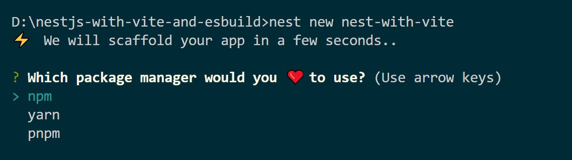 Nest.js with Vite and esbuild