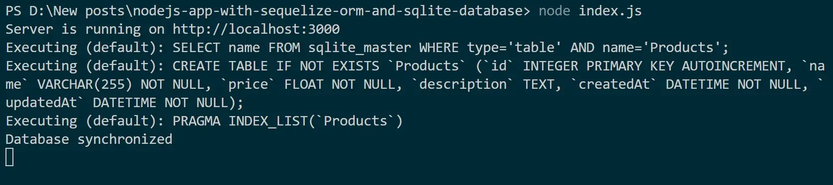 Create Node.js App with Sequelize ORM and SQLite Database