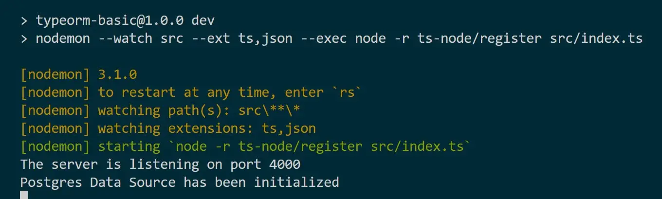 Node.js Express Typescript API with TypeORM and Postgres
