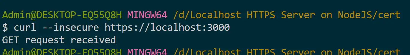 LocaLHost HTTPS Server on NodeJS with Express and CreateServer