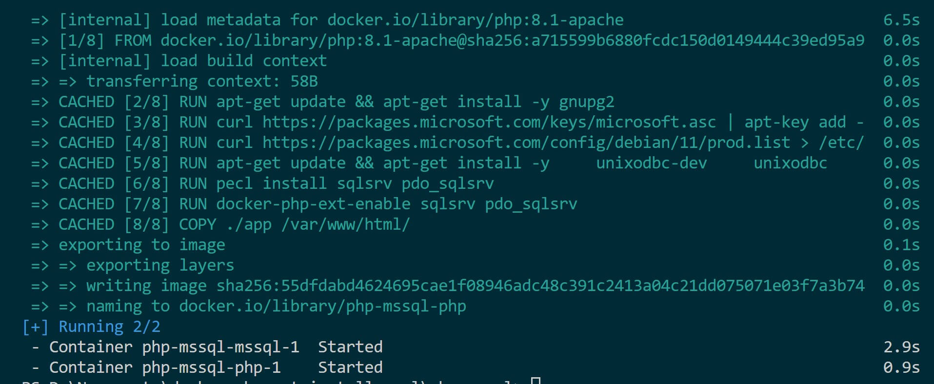 PHP and MSSQL on Docker with pecl install sqlsrv pdo_sqlsrv