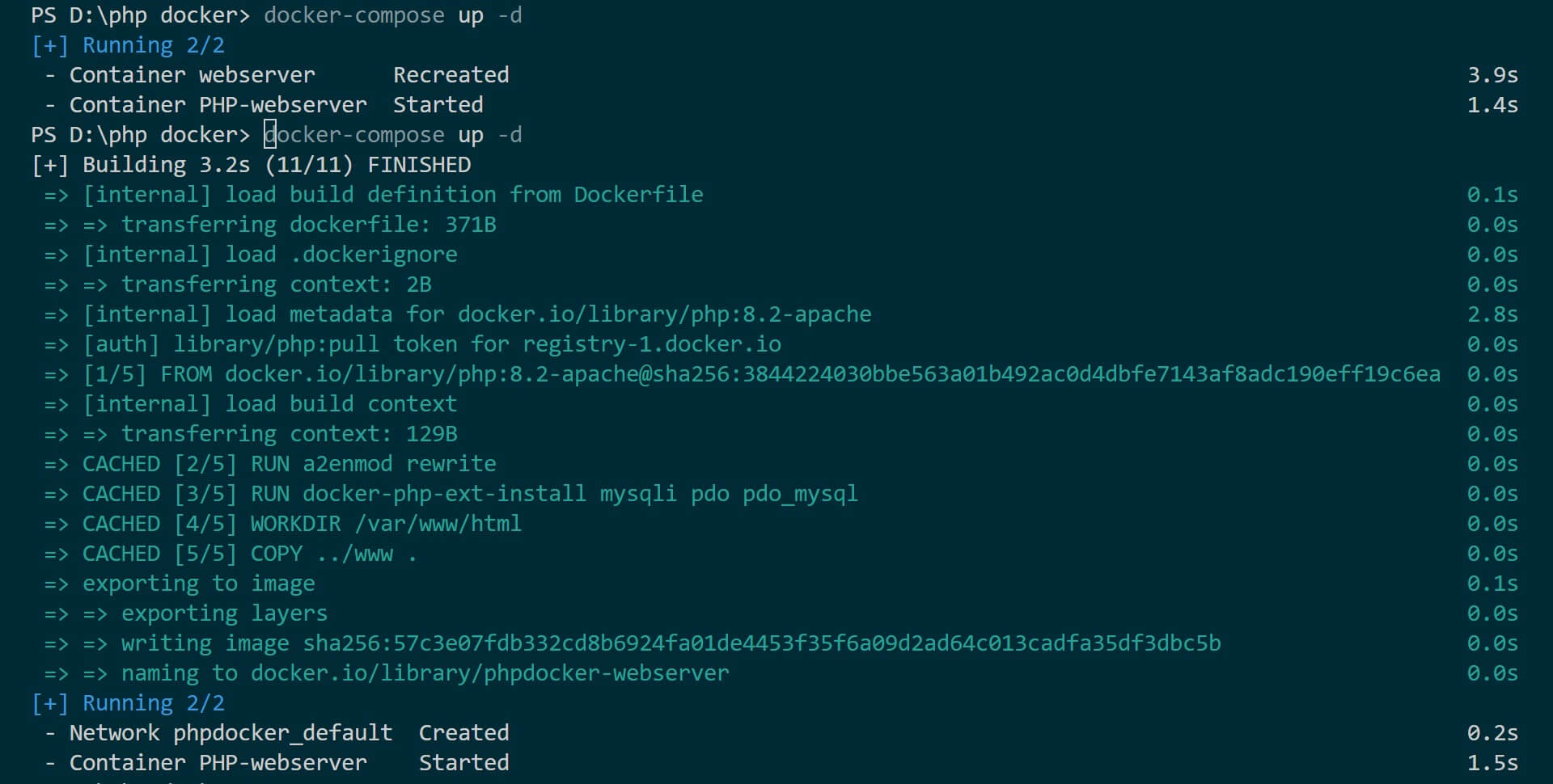 How to use RUN docker php ext install mysqli Command with MySQL