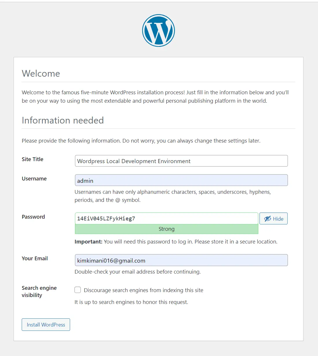 WordPress Local Development Environment with Docker Compose